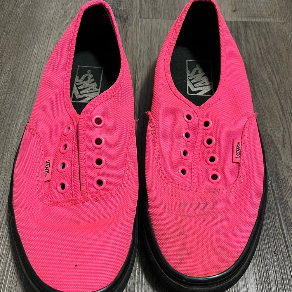 VANS Neon Pink and Black Shoes